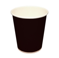 Стакан бумажный 2сл. DW9, 200/260мл цвет Черный Гладкий Для горячих напитков СкандиПакк