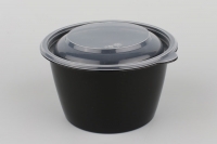 Контейнер суповой без крыш. круглый ПП К-144, 750мл D=144мм Выс:84мм цвет Черный СТП (х50/300)