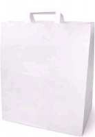 Пакет 320х200х370мм бумажный с плоскими ручками белый крафт80 (х250) Россия 