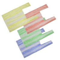 Пакет ПЭ типа "майка" 16+9x28 (8) Цветная полоса(4 цвета) Китай
