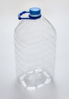 Бутылка ПЭТ 5л прозрачная с ручкой и крышкой (х30)