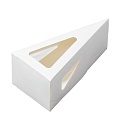 Коробка картонная под кусочек торта 160х160х60мм PIE III Window White С ложементом, окном цвет Белый OSQ (х25/500)