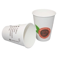 Стакан бумажный 1сл. SP12, 300/355мл цвет Белый Новый дизайн Для горячих напитков СкандиПакк