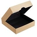 Контейнер бумажный "на вынос" 1500мл 200х200х48мм ONEBOX С окном цвет Черный (х25/150)