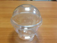  Креманка 200мл "Кристалл" Ди прозрачная  с крышкой купол (с отверстием) (786/800)