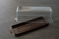 Упаковка Kopoбкa для пирожного "Эклер" (дно коричневое) 170х66х56 (комплект) 