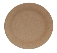 Тарелка бумажная d=165мм Snack Plate, двусторонний крафт ламинированная. 