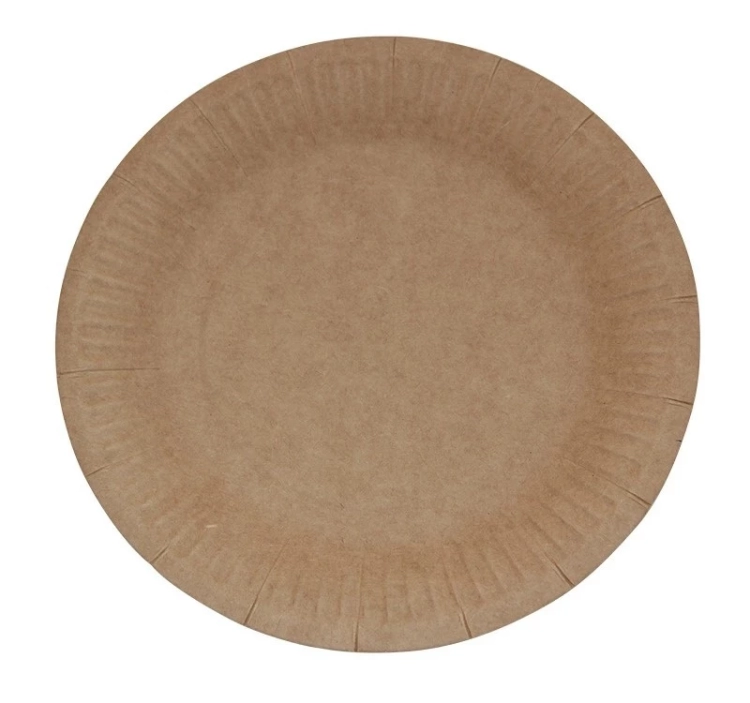 Тарелка бумажная d=165мм Snack Plate, двусторонний крафт ламинированная.  Тарелка бумажная d=165мм Snack Plate, двусторонний крафт ламинированная. 
