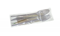 Комплект 5 (вилка, нож, ложка, зубочистка, салфетка), белый (х2500)