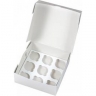 Коробка картонная для капкейков 250х250х100мм для 9 шт. С окном, самосборная цвет Белый (х1/25) - Коробка картонная для капкейков 250х250х100мм для 9 шт. С окном, самосборная цвет Белый (х1/25)