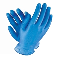 Перчатки смотровые нестерильные неопудр. виниловые (синие) (M) Россия