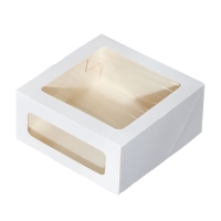 Коробка картонная для торта 220х220х100мм Cake Window White С окном цвет Белый OSQ (х90)