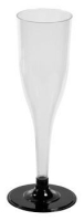 Фужер "Флюте" для шампанского с черной ножкой цвет прозр. 150/180мл Ассорти (х6/564)