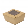 Контейнер бумажный с окном BioBox 143х116х90мм 830мл двухсторонний крафт (х200) - Контейнер бумажный с окном BioBox 143х116х90мм 830мл двухсторонний крафт (х200)