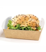 Лоток для гамбургера 120х120х65мм, 2 в 1 универс. Combi Box, размер бургера из 2х 120х120х110ммКрафт (х540) 