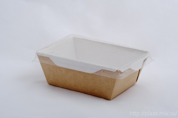 Контейнер бумажный Crystal Box 400мл с прозрачной крышкой 145х95х45мм, крафт с прямым дном  Контейнер бумажный Crystal Box 400мл с
прозрачной крышкой 145х95х45мм,
крафт с прямым дном 