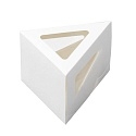 Коробка картонная под кусочек торта 120х120х100мм PIE III Window White С ложементом, окном цвет Белый OSQ (х25/450)