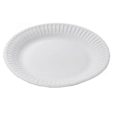 Тарелка бумажная d=230мм Snack Plate, белая с биоламинацией (х500) Тарелка бумажная d=230мм Snack Plate, белая с биоламинацией
