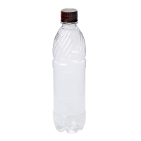 Бутылка 0,5л ПЭТ с черной крышкой Д=28мм (х100) (прозрачная) Россия