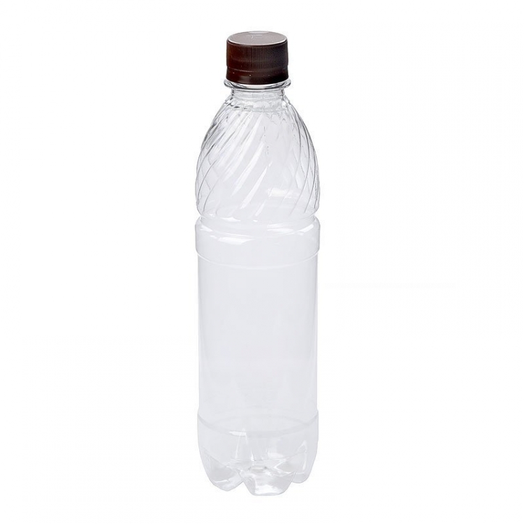 Бутылка 0,5л ПЭТ с черной крышкой Д=28мм (х100) (прозрачная) Россия Бутылка 0,5л ПЭТ с черной крышкой Д=28мм (х100) (прозрачная) 