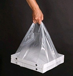 Пакет ПЭ типа "майка" 24+18х50 (14) для переноски коробок, прозрачный (х500) 