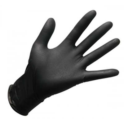 Перчатки нитриловые неопудренные, черные, размер M, 100 шт./уп. (упаковка) Перчатки нитриловые неопудренные, черные, размер M, 100 шт./уп. (упаковка)