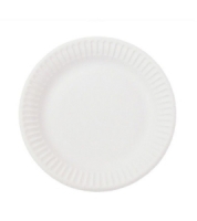 Тарелка бумажная d=230мм Snack Plate, белая мелованная (х500)