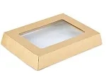 Крышка для бумажного контейнера 160х120мм ONECLICK PAPERLID для 500 мл С окном цвет Крафт (х400) Крышка для бумажного контейнера 160х120мм ONECLICK PAPERLID для 500 мл С окном цвет Крафт (х400)