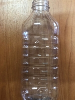Бутылка ПЭТ 1,0л Д=38мм квадр.ребр. прозрачная (х77) Россия