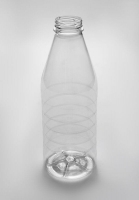 Бутылка ПЭТ 1,0л, D=38мм прозрачная с ребрами (х77) Россия