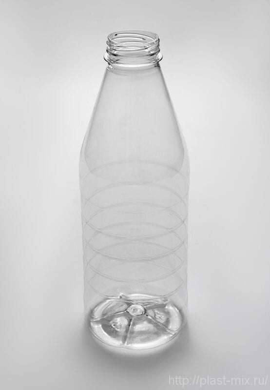 Бутылка ПЭТ 1,0л, D=38мм прозрачная с ребрами (х77) Россия Бутылка ПЭТ 1,0л, D=38мм прозрачная (х77) Россия